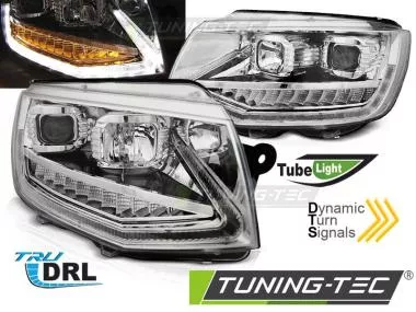 Faruri TUBE LIGHT BLACK DRL CHROME Tuning-Tec pentru VW T6 15-19 - LPVWS7