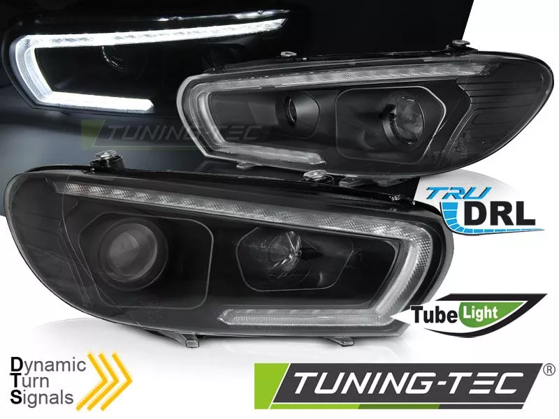 HEADLIGHTS TUBE SEQ LED BLACK fits VW SCIROCCO 14-17 - LPVWU7 - Lighting