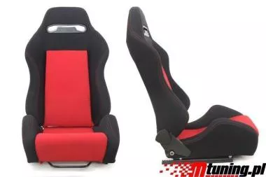 Racing seat R-LOOK material Black - Red - MN-FO-093