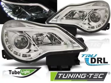 Faruri cu Chrome DRL pentru Opel Corsa D 11-14 Tuning-Tec - LPOPA8