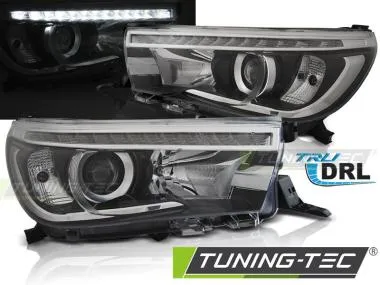 Faruri cu LED DRL Negri pentru Toyota Hilux 16- Tuning-Tec - LPTO34