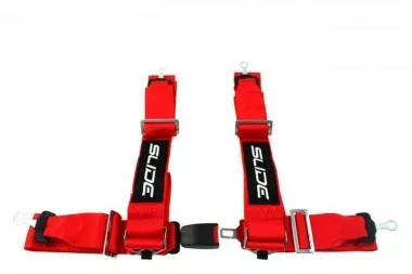 Racing seat belts SLIDE 4p 3" Red - JB-PA-049