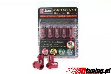 Racing lug nuts D1Spec Alu 12x1.25 red - DS-NK-003