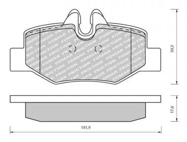 Set placute frana punte spate MERCEDES VITO (W639) - 10-01-01-1671