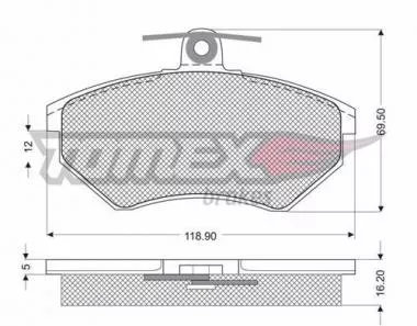 Set placute frana pentru Ibiza,  Toledo,  Golf III,  Passat,  Vento Tomex 10-63