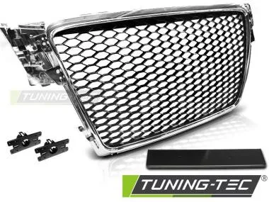 Grila fara emblema cu rama chromata pentru Audi A4 Tuning-Tec - GRAU02