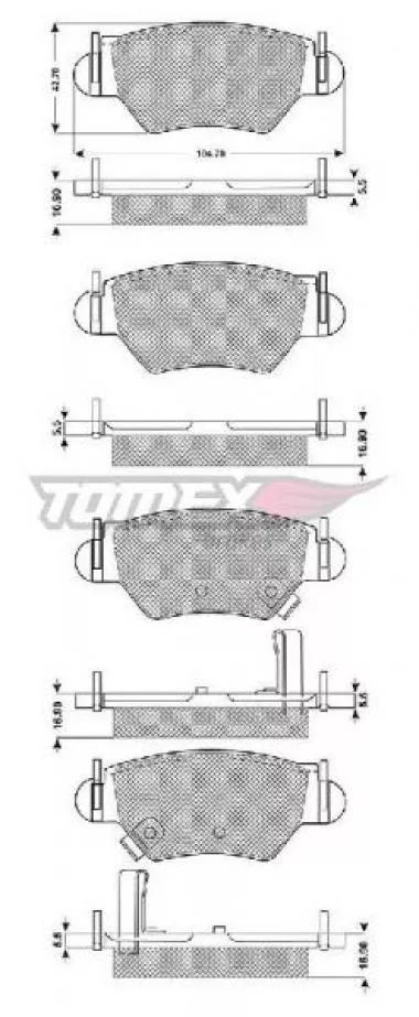 Set placute frana pentru Opel Astra,  Zafira A Tomex - 12-14