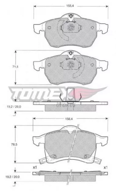 Set placute frana pentru Opel Astra,  Zafira A  Tomex - 12-22