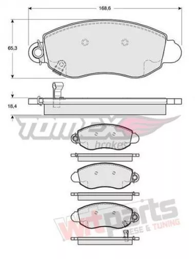 Set placute frana pentru Ford Transit Tomex 12-62