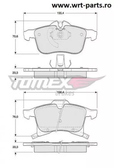 Set placute frana Pentru Opel Astra,  Corsa C,  Zafira,  Meriva Tomex 13-00