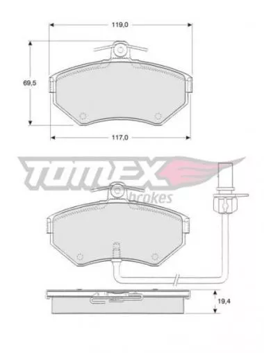 Set placute frana pentru Audi A4,  Volkswagen Passat  Tomex - 13-121