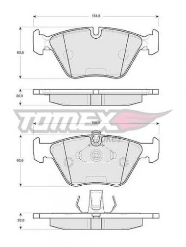 Set placute frana pentru BMW E46,  E39,   Tomex 13-18