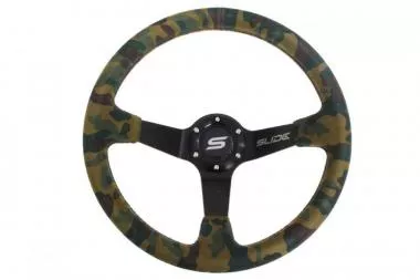 Steering wheel SLIDE 350mm offset:80mm Suede Camo - PP-KR-058