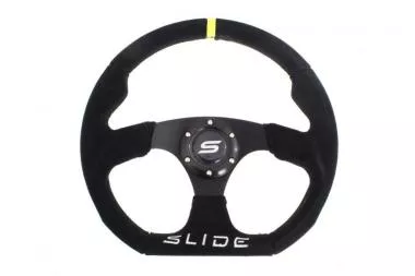 Steering wheel SLIDE 350mm offset:25mm Suede Yellow - PP-KR-054