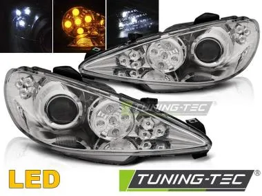 Faruri ANGEL EYES LED CHROME Tuning-Tec pentru PEUGEOT 206 02- - LPPE50