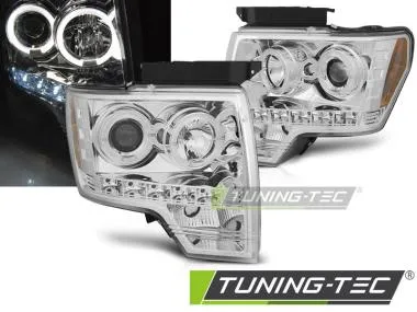 Faruri ANGEL EYES CHROME Tuning-Tec pentru FORD F150 MK12 08-14 - LPFO85