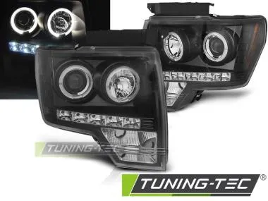 Faruri ANGEL EYES BLACK Tuning-Tec pentru FORD F150 MK12 08-14 - LPFO86