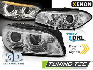 Faruri XENON LED ANGEL EYES DRL CHROME BMW F10/F11 10-13 - LPBMM3