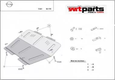 Scut motor metalic pentru Opel Astra G si H,  Zafira A si B 30.115