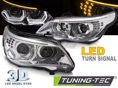 Faruri ANGEL EYES LED 3D CHROME pentru BMW E60 E61 03-07 LPBMK3