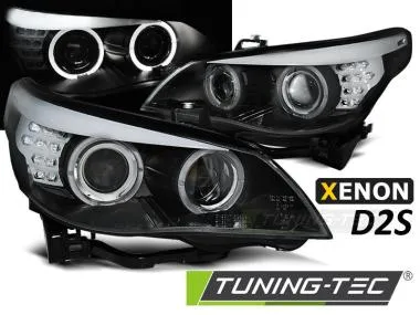 FARURI XENON D2S ANGEL EYES BLACK SEMNAL LED pentru BMW E60/E61 03-04 - LPBMO8