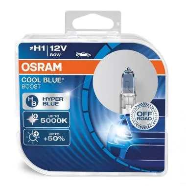 Bec cu halogen Osram H1 12V 80W P14, 5s Cool Blue Boost 5500K / 2 buc - O-62150CBB-DUO