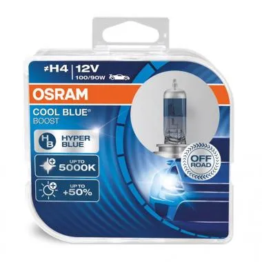 Bec cu halogen Osram H4 12V 100/90W P43t Cool Blue Boost 5000K / 2buc - O-62193CBB-DUO
