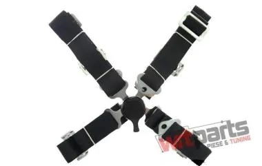 Racing seat belts 4p 2" Black - Quick - JB-PA-016