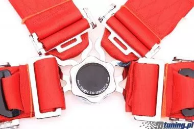 Racing seat belts 4p 3" Red - Runner - PP-PS-011