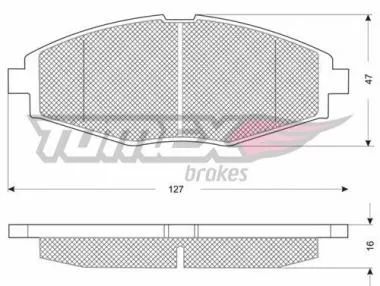 Set placute frana pentru Daewo Matiz Tomex - 10-80