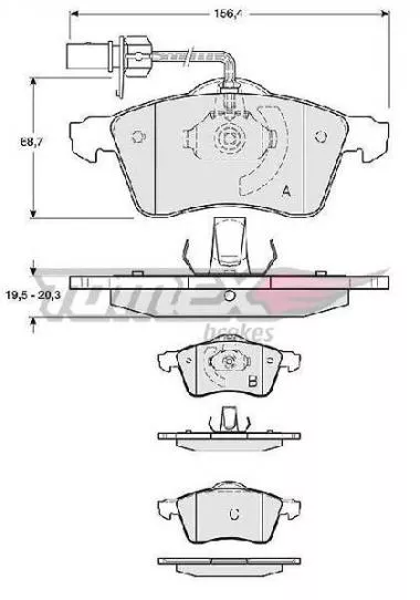 Set placute frana pentru Volkswagen Transporter IV Tomex - 13-911