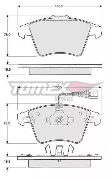 Set placute frana pentru Volkswagen Transporter V Tomex - 13-93