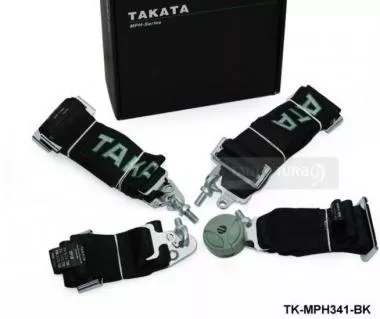 Racing seat belts 4p 3" Black - Takata Replica - JB-PA-024