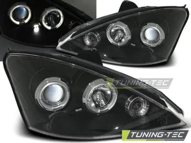 Faruri cu Angel Eyes Negru pentru Ford Focus 11.01-10.04 Tuning-Tec - LPFO02