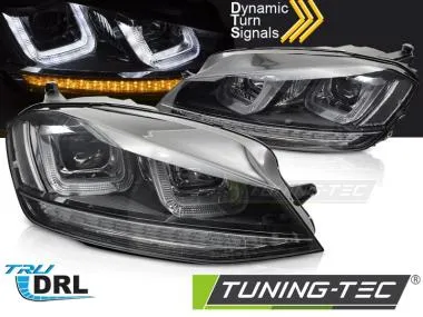 Faruri LED BLACK SEQ pentru VW GOLF 7 13-17 BLACK LINE - LPVWV7