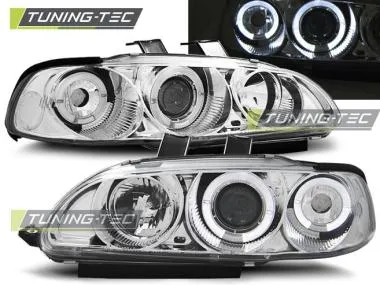 Faruri cu Angel Eyes Chrom pentru Honda Civic 09.91-08.95 2D Tuning-Tec - LPHO01