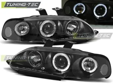 Faruri cu Angel Eyes Negru pentru Honda Civic 09.91-08.95 Tuning-Tec - LPHO02