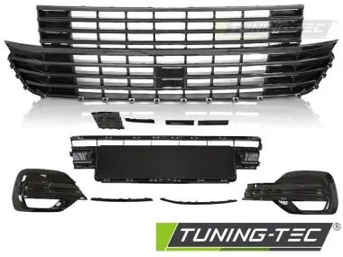 Grila GLOSSY BLACK cu elemente bara pentru VW T6.1 20- - GRVW33