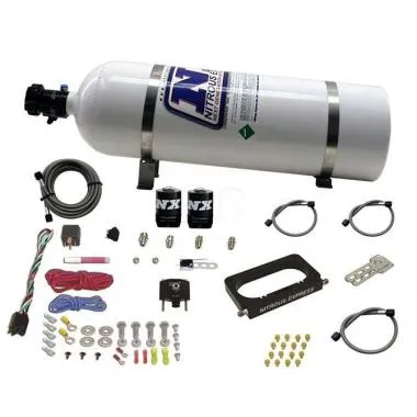 Sistem de placi de azot cu 4 supape-corp de acceleratie monolama cu sticla de 15 lb pentru Ford Nitr - USA-NX-20950-15