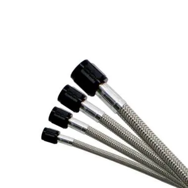 Furtun impletit din otel inoxidabil 3AN (8 inchi) (capete negre) Nitrous Express   - USA-NX-10008