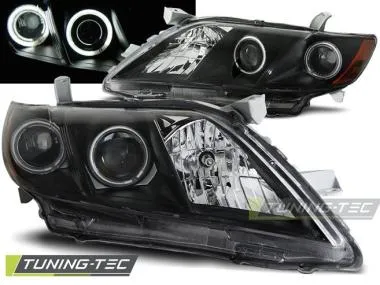 Faruri cu Angel Eyes Negri pentru Toyota Camry 6 xv40 06-09 Tuning-Tec - LPTO10