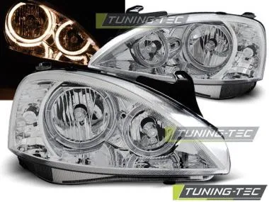 Faruri cu Angel Eyes Chrome pentru Opel Corsa C 11.00-09.06 Tuning-Tec - LPOP92
