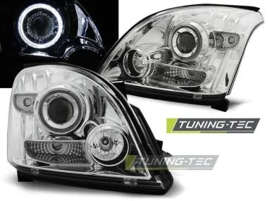 Faruri cu Angel Eyes CCFL Chrome Pentru Toyota Land Cruiser Tuning-Tec - LPTO17
