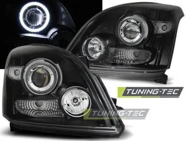 Faruri cu Angel Eyes CCFL Negri pentru Toyota Land Cruiser Tuning-Tec - LPTO18