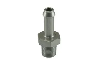 Montare 6mm / 1/4quot; Capatul furtunului la 1/8 NPT tata drept - argintiu - TS-NH-0306-CL