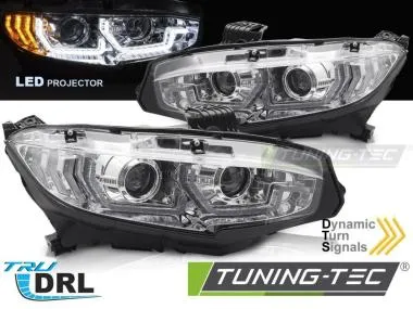 Faruri LED CHROME DRL SEQ pentru HONDA CIVIC X 16-21 - LPHO38