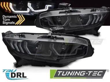 Faruri BLACK DRL SEQ pentru HONDA CIVIC X 16-21 - LPHO34