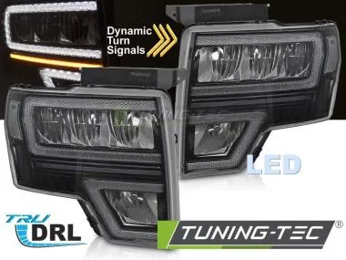Faruri LED DRL SEQ BLACK pentru FORD F150 MK12 08-14 - LPFOA3