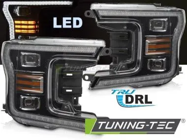 Faruri LED BLACK DRL pentru FORD F150 MK13 17-20 - LPFOA0