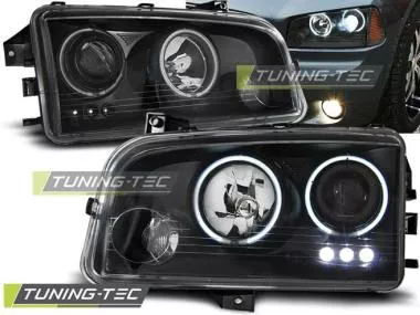 Faruri cu Angel Eyes CCFL Negru pentru Dodge Charger LX 06-1 Tuning-Tec - LPDO12